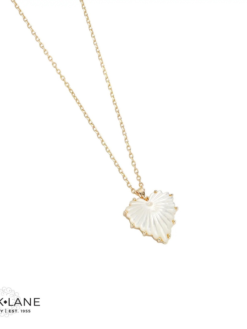 BUTTERCREAM Gold Chain Necklace with Mother of Pearl Heart Pendant | NEW